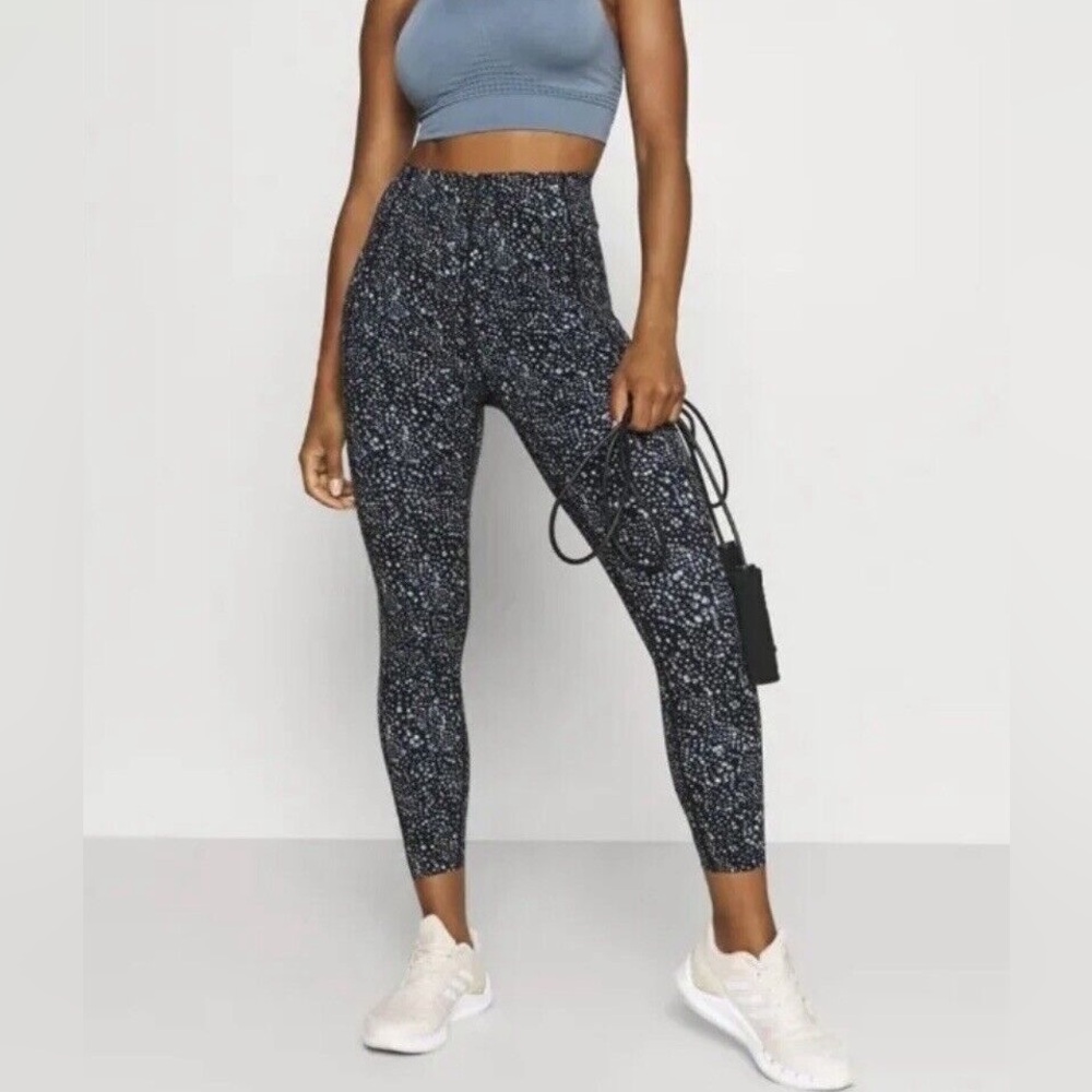 SWEATY BETTY Power Full Length Leggings Blue Celestial Dot Size XS NWOT